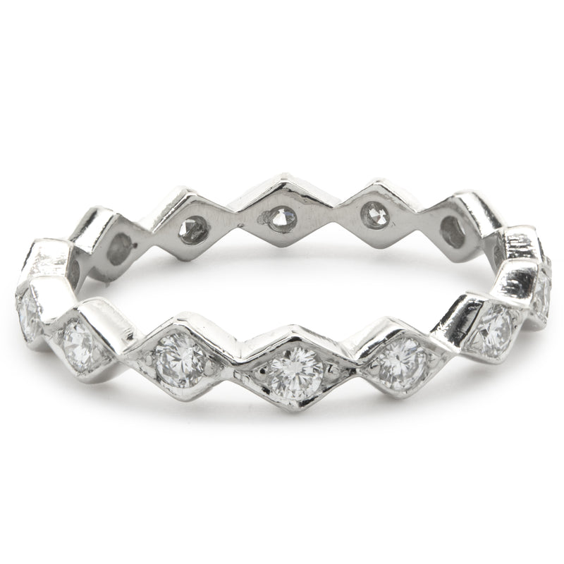 Platinum Diamond Geometric Band