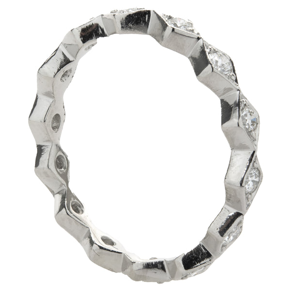 Platinum Diamond Geometric Band