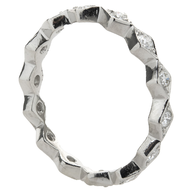 Platinum Diamond Geometric Band