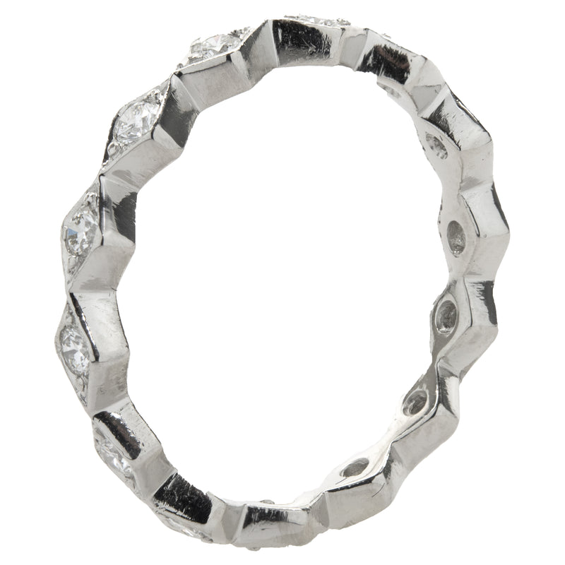 Platinum Diamond Geometric Band