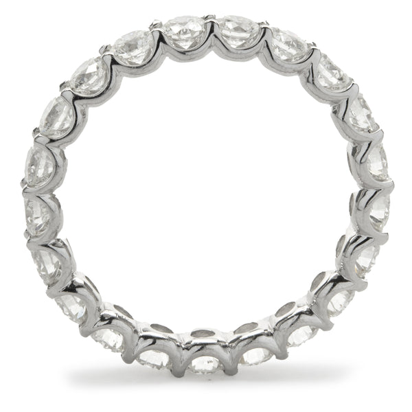 14 Karat White Gold Round Brilliant Cut Diamond Eternity Band
