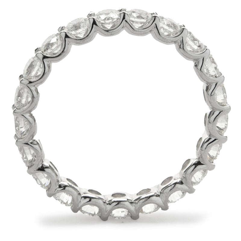 14 Karat White Gold Round Brilliant Cut Diamond Eternity Band