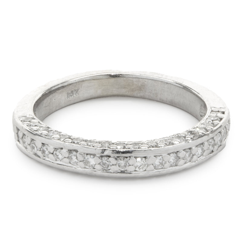 14 Karat White Gold Channel Set Diamond Band