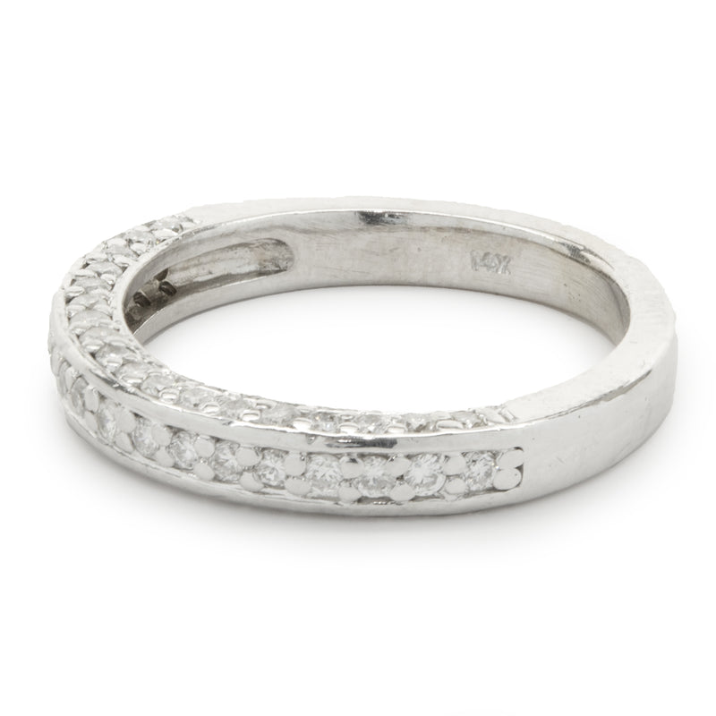 14 Karat White Gold Channel Set Diamond Band
