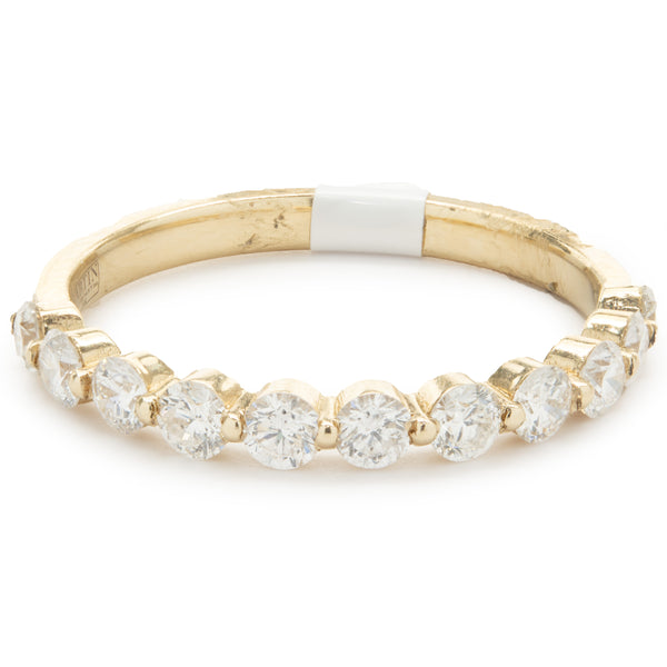 14 Karat Yellow Gold Shared Prong Diamond Band