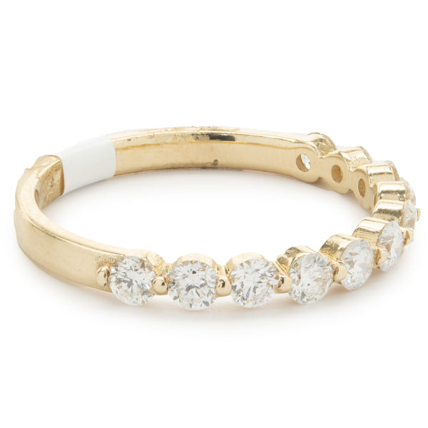14 Karat Yellow Gold Shared Prong Diamond Band