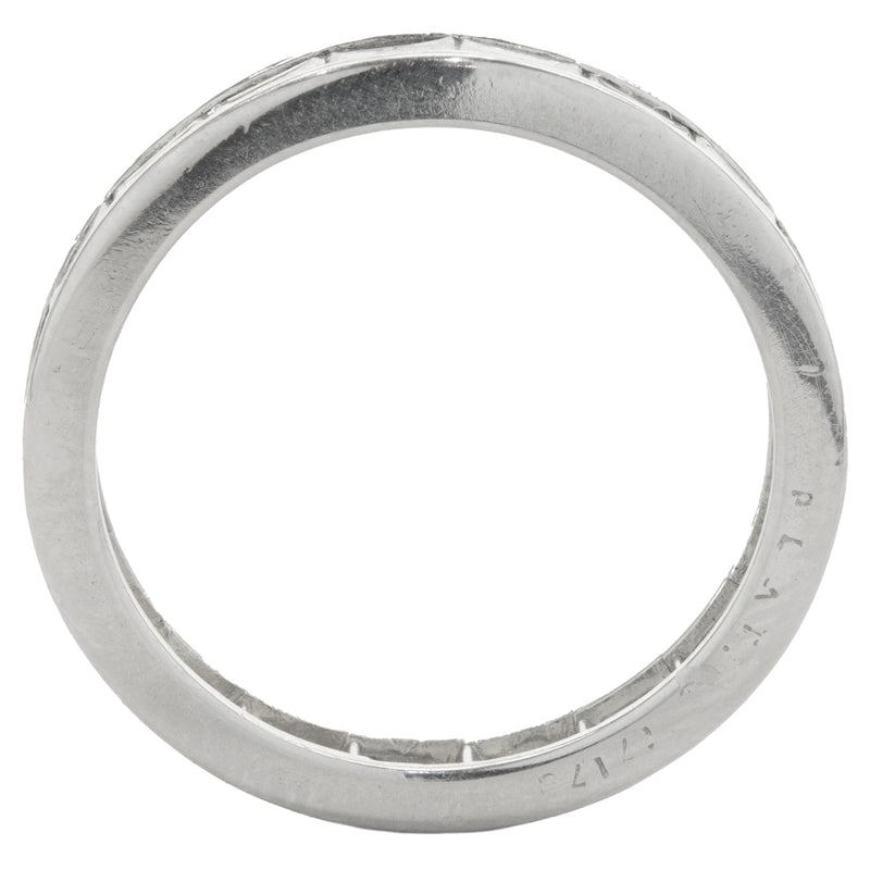 Platinum East West Channel Set Baguette Diamond Band