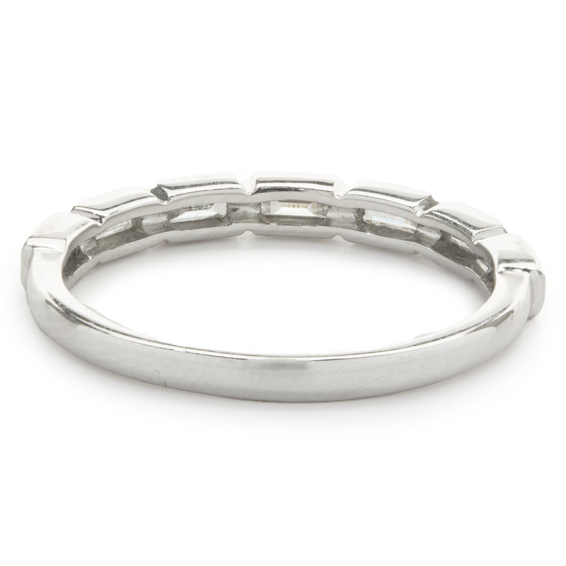 14 Karat White Gold East-West Diamond Baguette Band