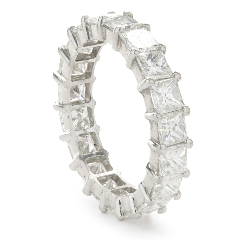 14 Karat White Gold Princess Cut Diamond Eternity Band