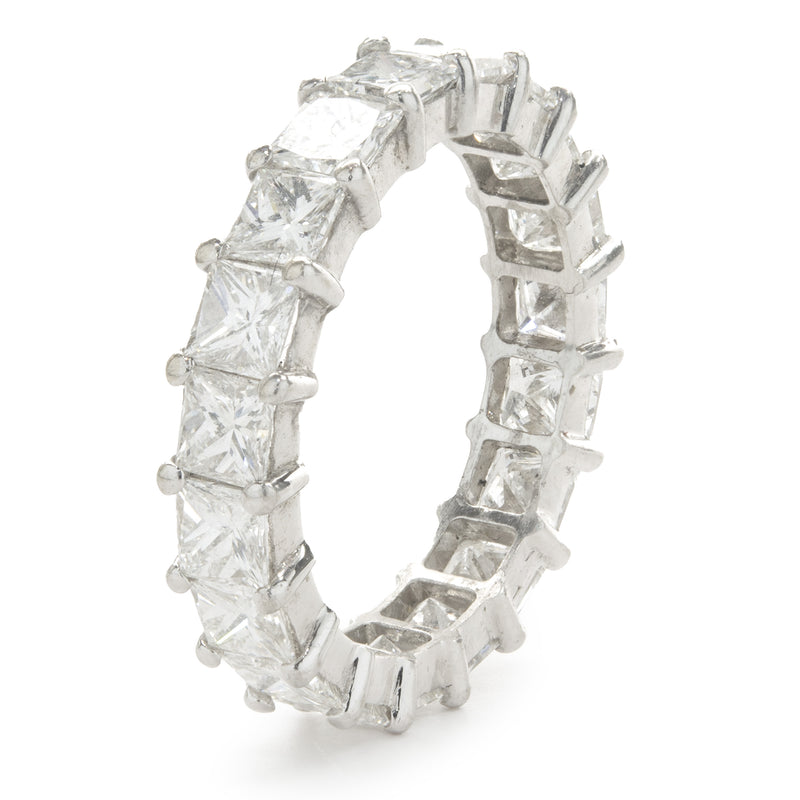 14 Karat White Gold Princess Cut Diamond Eternity Band