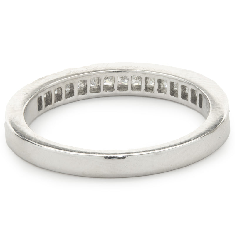 14 Karat White Gold Channel Set Princess Cut Diamond Band