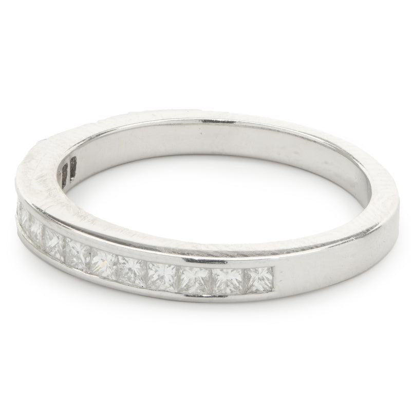 14 Karat White Gold Channel Set Princess Cut Diamond Band