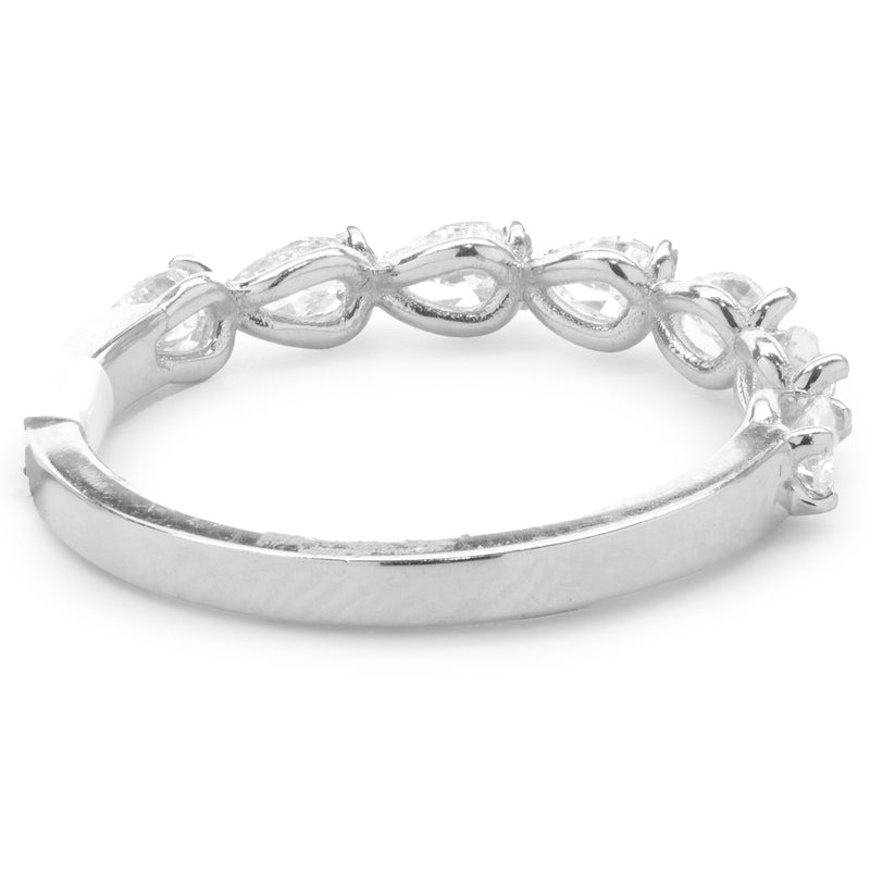 14 Karat White Gold East West Pear Cut Diamond Band