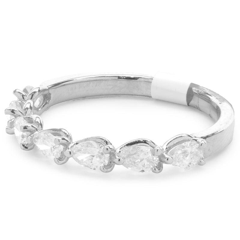 14 Karat White Gold East West Pear Cut Diamond Band