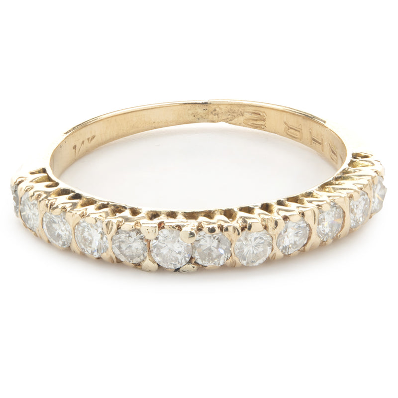 14 Karat Yellow Gold Diamond Band