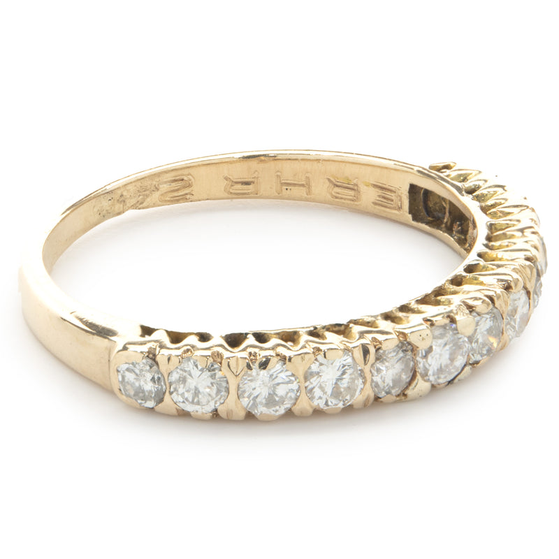 14 Karat Yellow Gold Diamond Band