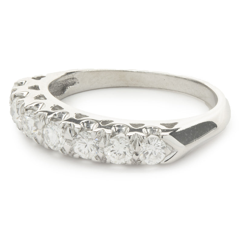 14 Karat White Gold Diamond Band