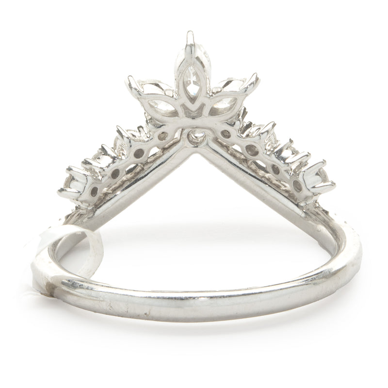 14 Karat White Gold Diamond Crown Band