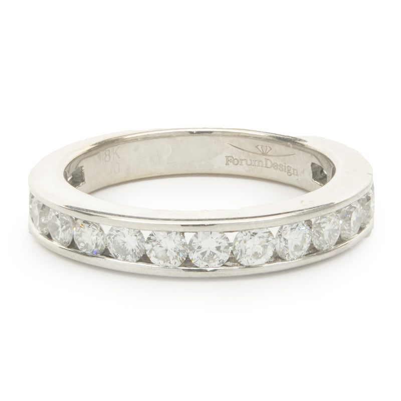 18 Karat White Gold Channel Set Diamond Band
