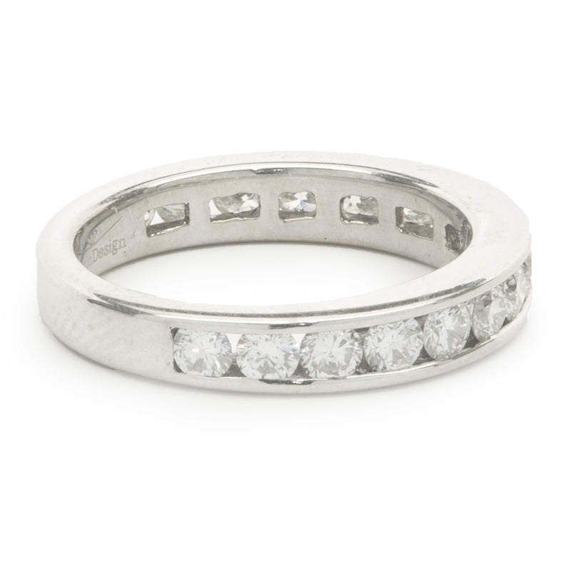 18 Karat White Gold Channel Set Diamond Band