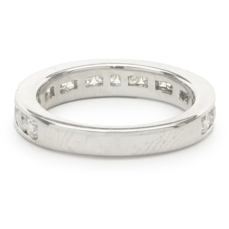 18 Karat White Gold Channel Set Diamond Band