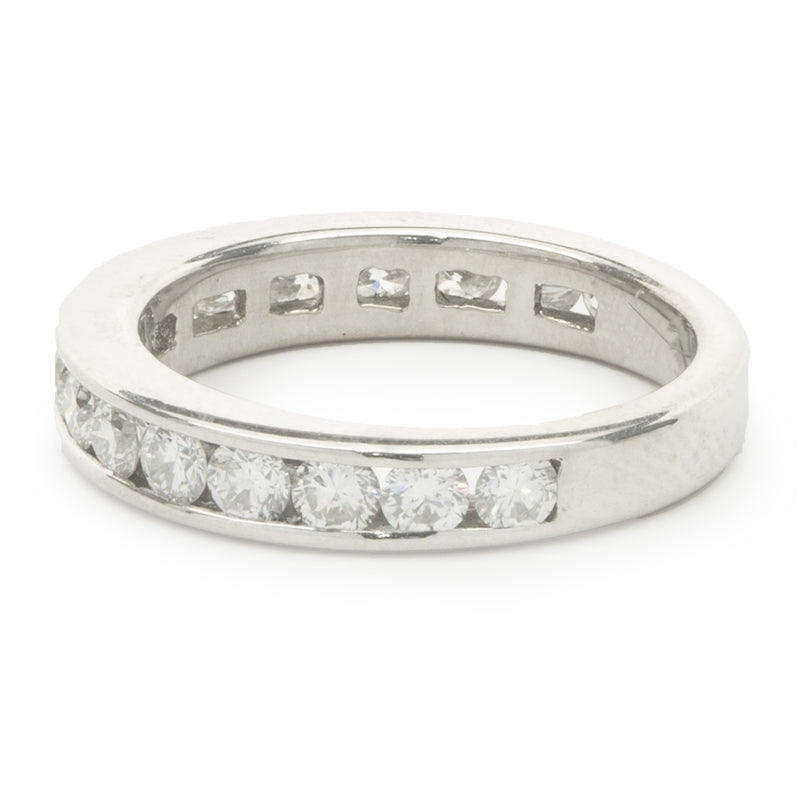 18 Karat White Gold Channel Set Diamond Band