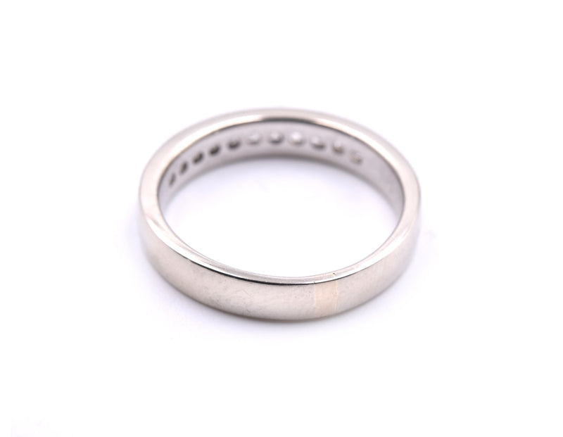 14k White Gold Channel Set Princess Cut Diamond Band