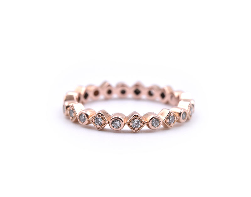 14K Rose Gold Diamond Band