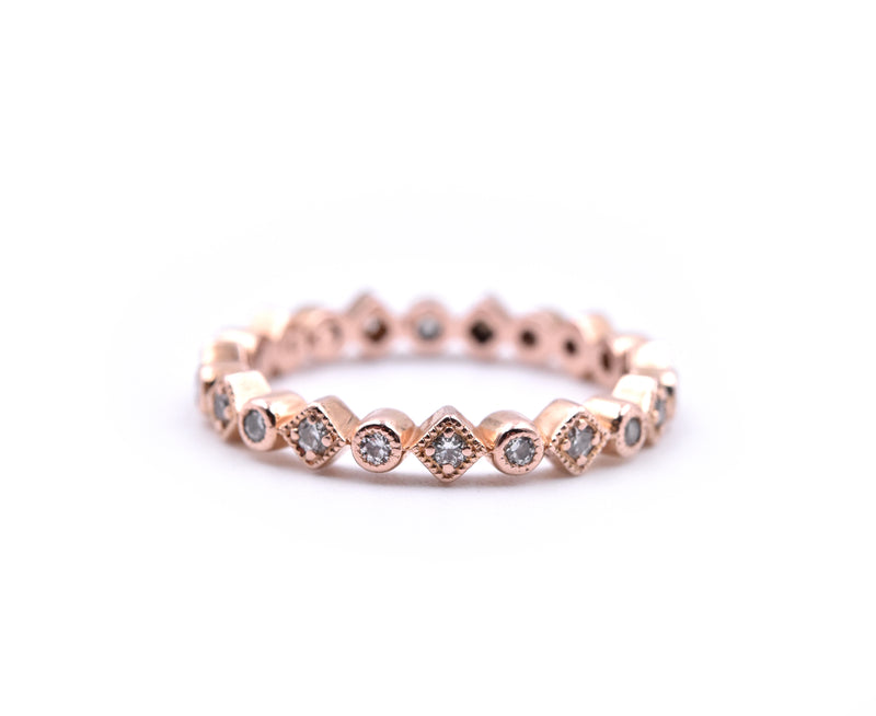 14K Rose Gold Diamond Band