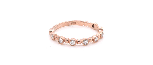 14k Rose Gold Diamond Stackable Anniversary Ring