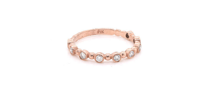 14k Rose Gold Diamond Stackable Anniversary Ring