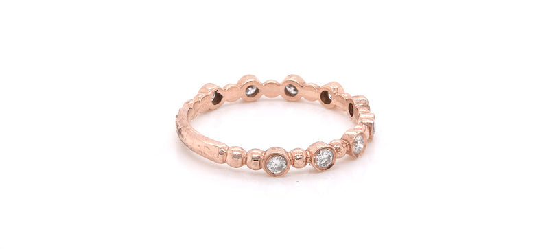 14k Rose Gold Diamond Stackable Anniversary Ring
