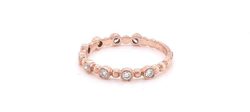 14k Rose Gold Diamond Stackable Anniversary Ring
