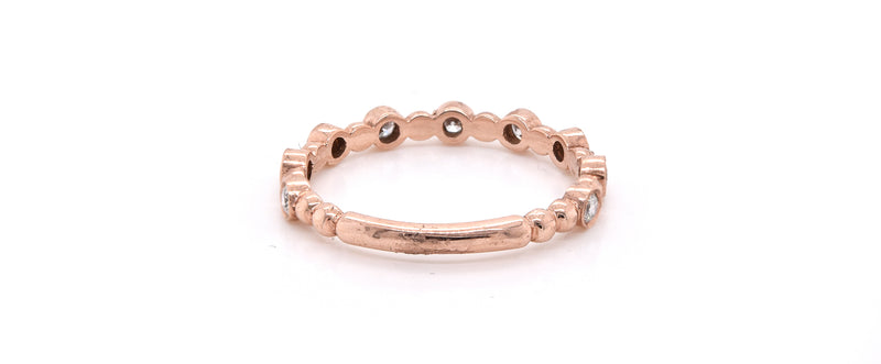 14k Rose Gold Diamond Stackable Anniversary Ring