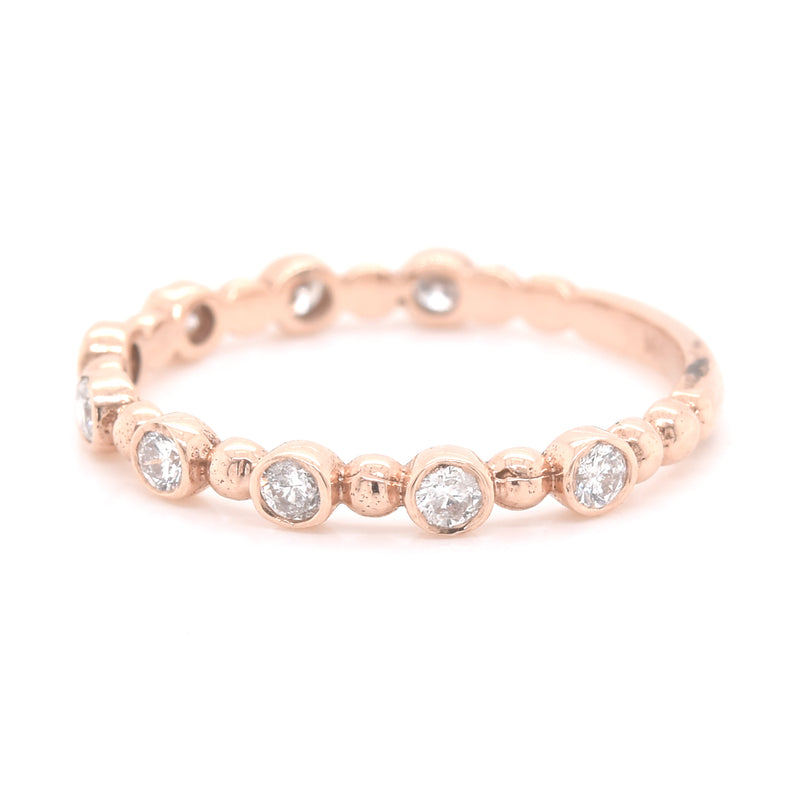 14k Rose Gold Diamond Stackable Anniversary Ring
