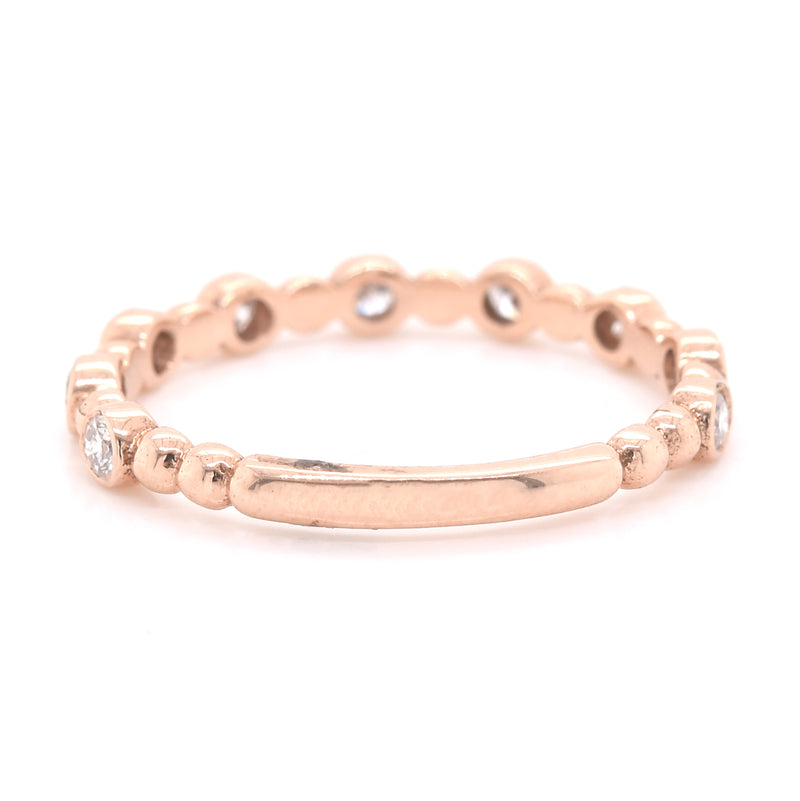 14k Rose Gold Diamond Stackable Anniversary Ring