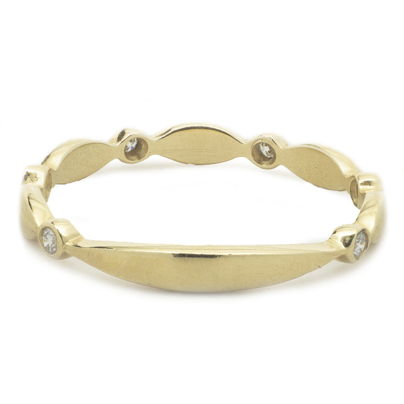 14k Yellow Gold Diamond Stackable Band Ring