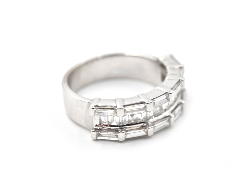 14k White Gold Diamond Band