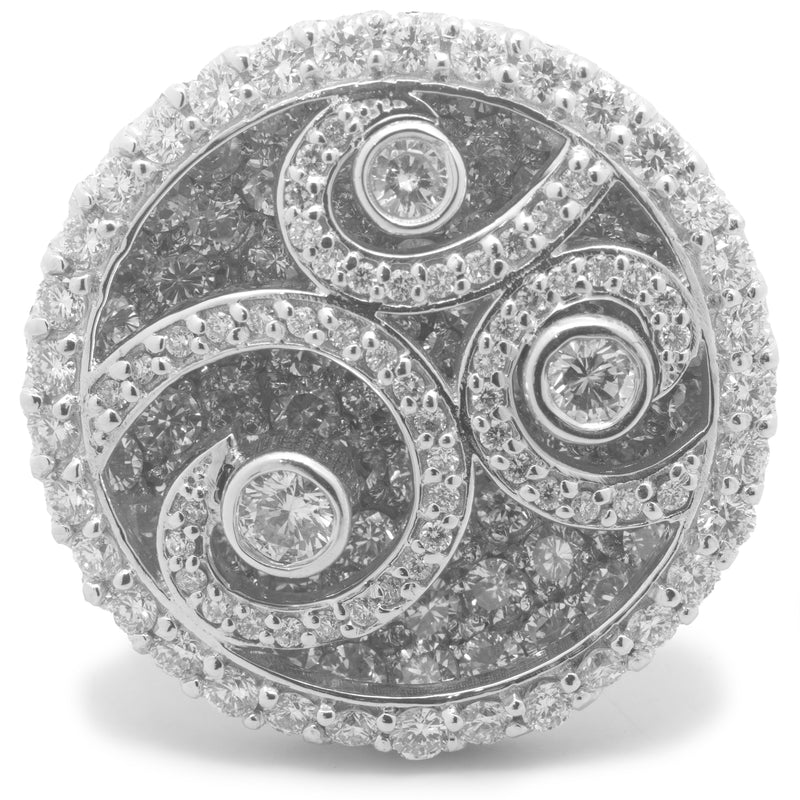 14k White Gold Diamond Swirl Ring