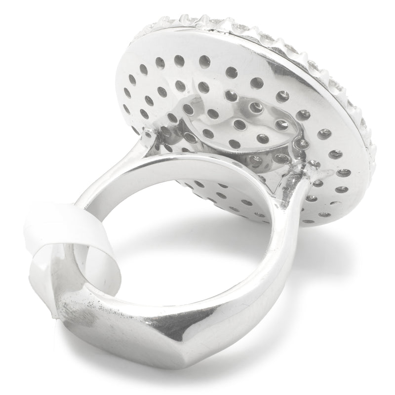 14k White Gold Diamond Swirl Ring