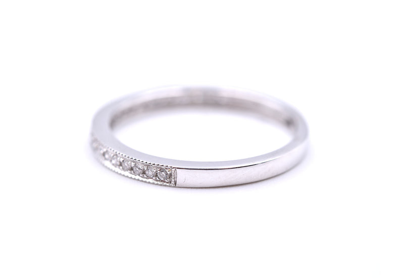 18k White Gold Diamond Bead Set Band