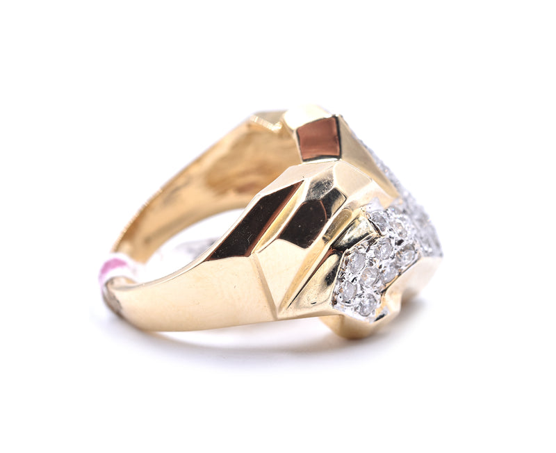 14k Yellow Gold Diamond Fashion Ring