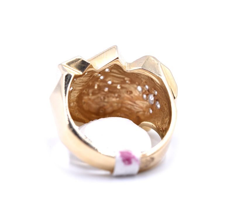 14k Yellow Gold Diamond Fashion Ring