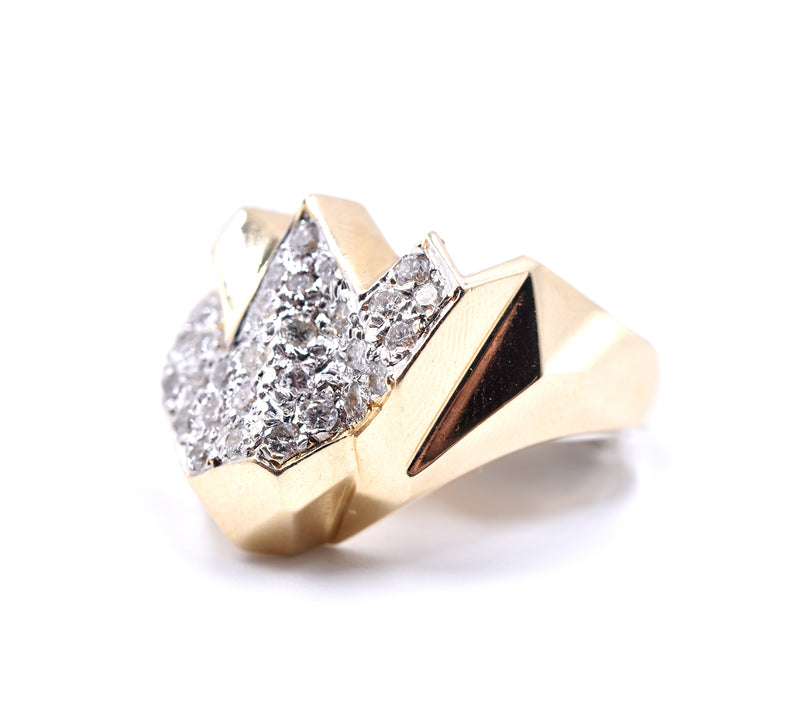 14k Yellow Gold Diamond Fashion Ring