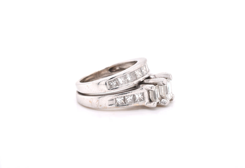 14k White Gold 0.75ct Diamond Wedding Set