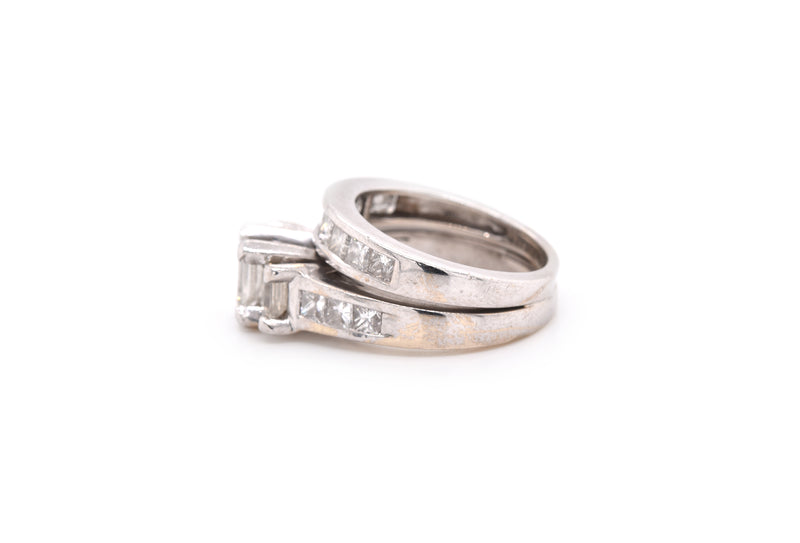14k White Gold 0.75ct Diamond Wedding Set