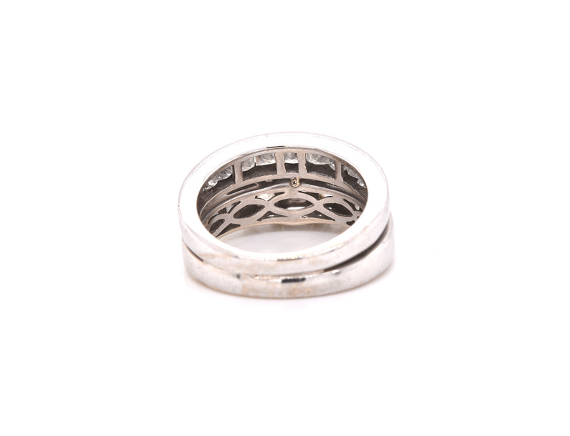 14k White Gold 0.75ct Diamond Wedding Set
