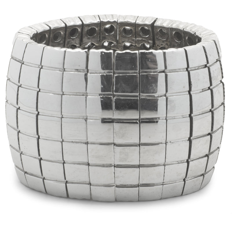 14 Karat White Gold Flexible Diamond Cigar Band