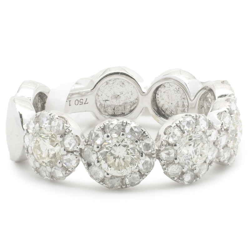 18 Karat White Gold Diamond Halo Ring