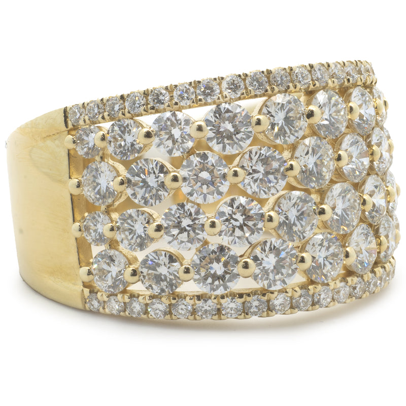 14 Karat Yellow Gold Diamond Cigar Band